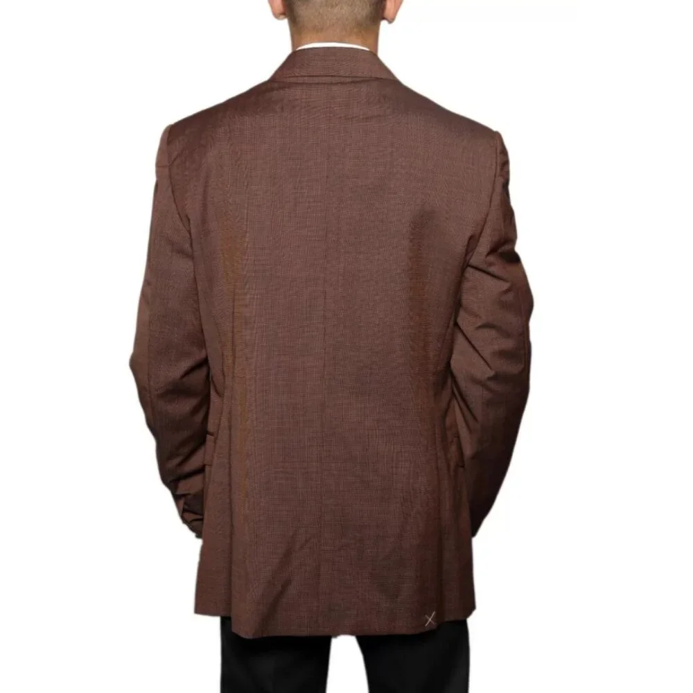 NWT Versace Single Breasted Brown Formal Blazer Jacket Sz 52 XL Wool Mohair